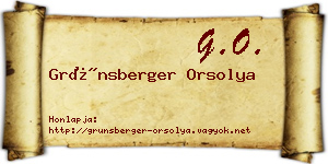 Grünsberger Orsolya névjegykártya